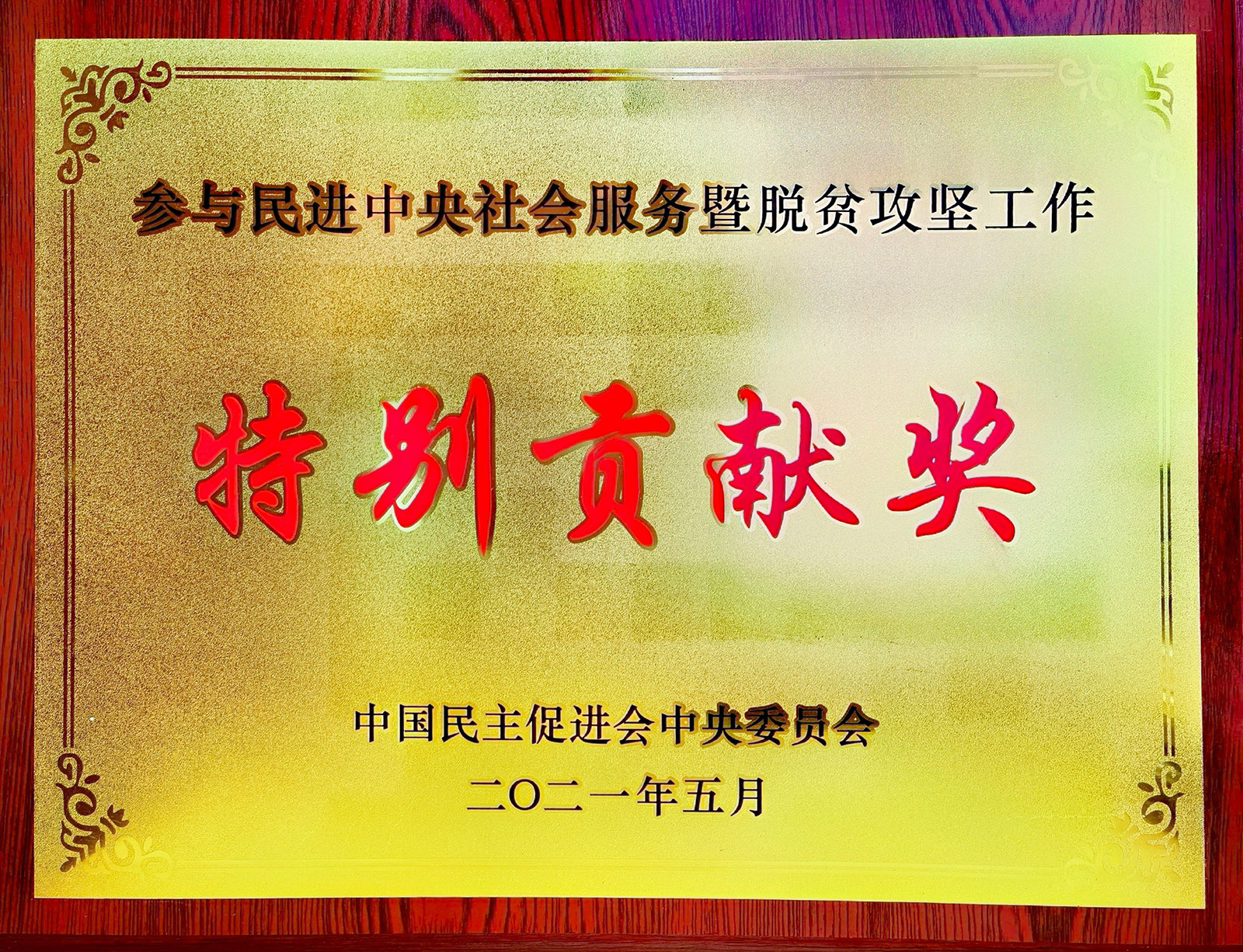 巅峰国际官网股份荣获参加民进中央社会服务暨脱贫攻坚工作出格贡献奖.jpg